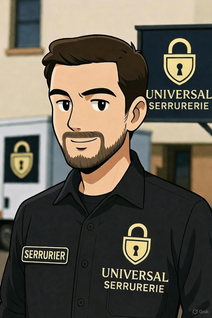 Serrurier professionnel ouvrant une porte