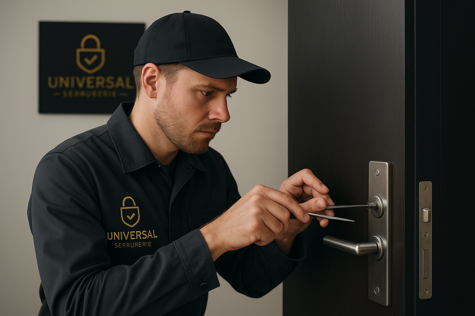 Artisan serrurier au travail